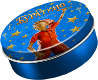Металлический минибокс "Буратино" с леденцами "фруктовый микс"/27 шт/кор