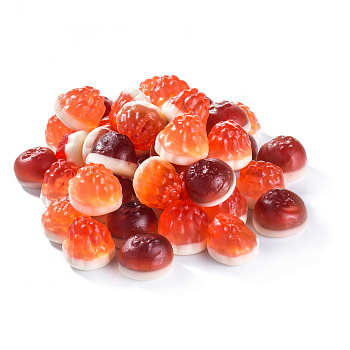 Мармелад жевательный Ягодки с начинкой со вкусом малины и черники/5кг