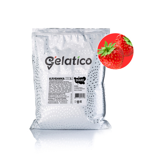 Смесь для приготовления молочного котейля "GELATICO" SHAKE, "Клубника"/ 1 кг