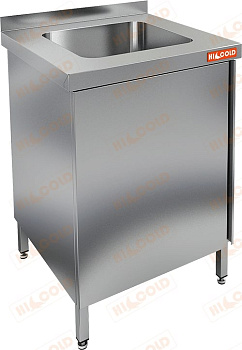 Стол закрытый НСЗК1М-6/6БЛ, распашная дверь, моечная ванна
