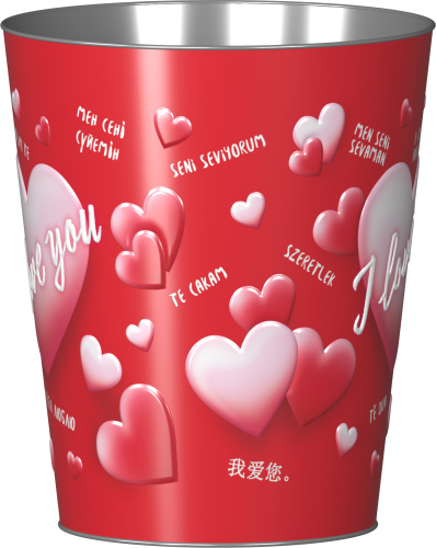 Ведро металлическое сувенирное V130 "Языки Мира"/20шт/кор