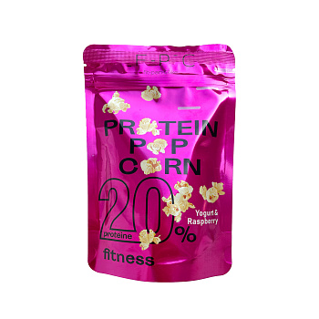 Попкорн карамельный в глазури со вкусом йогурта и малины /дой-пак FPC PROTEIN /12шт/80г