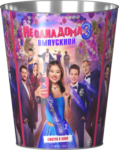 Ведро металлическое сувенирное V130 к фильму "Не одна дома 3"/20шт/кор