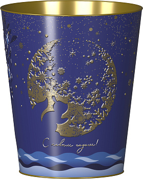 Ведро металлическое сувенирное V130 новогоднее "Волшебная сказка"/20шт/кор.