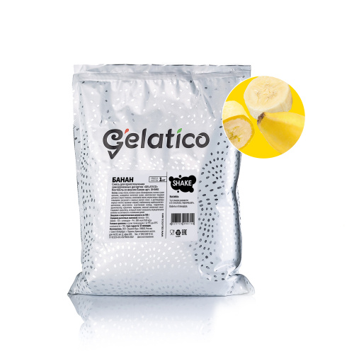 Смесь для приготовления молочного котейля "GELATICO" SHAKE, "Банан"/ 1 кг