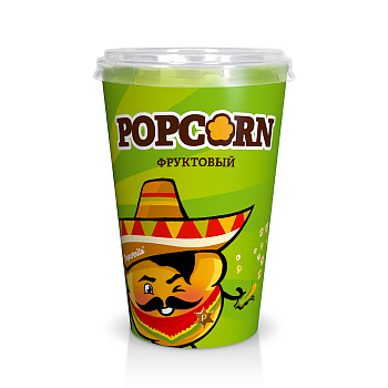 Попкорн фруктовый микс в стакане "Попкорнито Хрустито"/12шт/90г