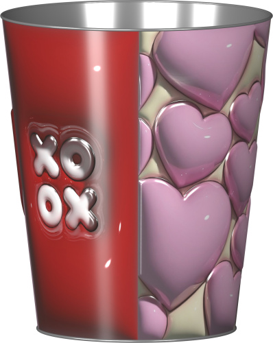 Ведро металлическое сувенирное V130 "LOVE красный"/20шт/кор