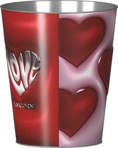 Ведро металлическое сувенирное V130 "LOVE красный"/20шт/кор