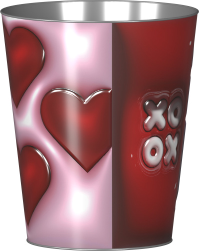 Ведро металлическое сувенирное V130 "LOVE красный"/20шт/кор
