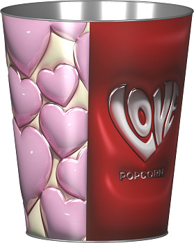 Ведро металлическое сувенирное V130 "LOVE красный"/20шт/кор