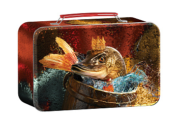 Металлический ланчбокс  к фильму "По щучьему велению" с попкорном "Сливочная ириска с семенами подсолнечника и тыквы"/ 8шт./кор.