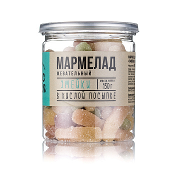 Жевательный мармелад MacGuffin / Змейка в кислой посыпке со вкусом фруктов /30шт*150гр