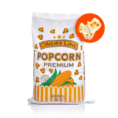 Кукуруза Premium Popcorn лопающаяся жёлтая фасованная 22,68кг/Россия/ мешок